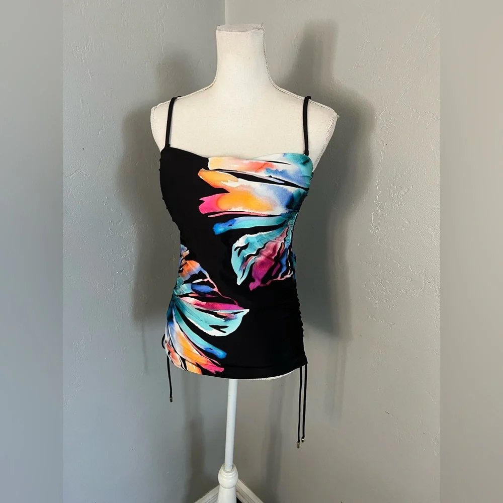 La Blanca Multicolor Floral One Piece Swimsuit top size 14